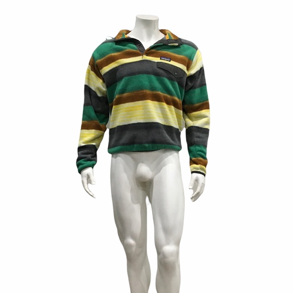 Patagonia Mens Multi Striped Color T Snap Fleece